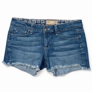 Paige Silver Lake Denim Fringe Hem Shorts Women’s Size 27
